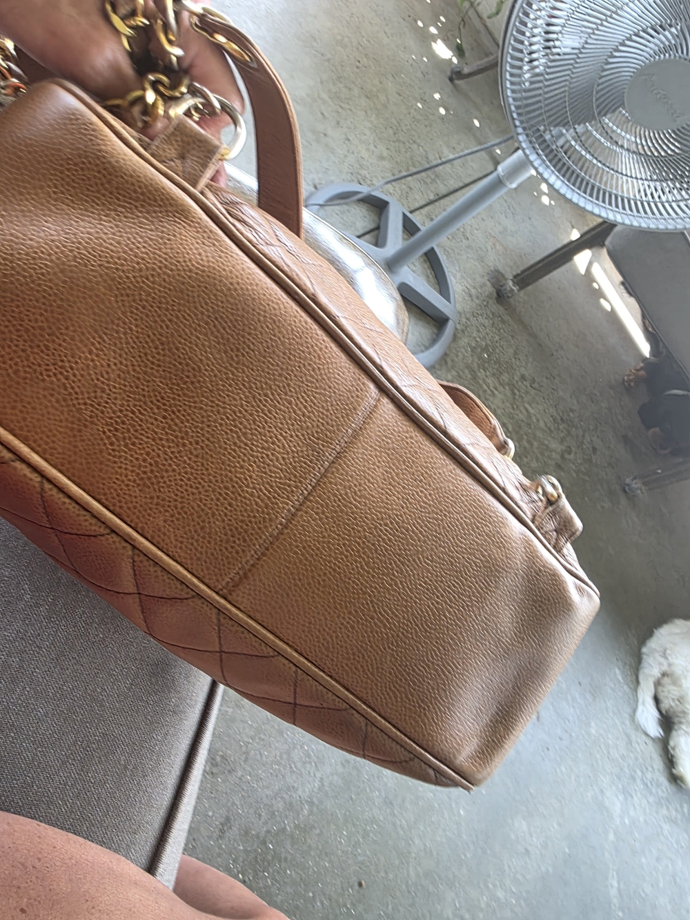 CHANEL Quilted Brown Leather Backpack with Gold CC Emblem - Picture 7 of 16